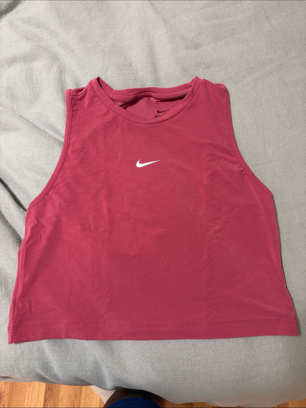 Nike Girls Raspberry Pink Tank with White Swoosh